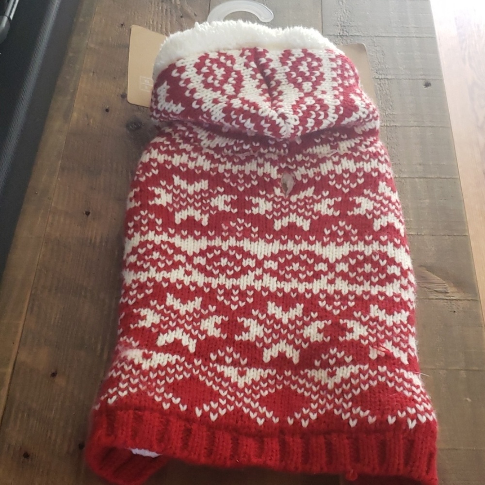 Jingles & Joy Dog Sweater w/ hood